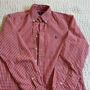 Polo Button Down shirt. Men’s Size Small. Red Gingham